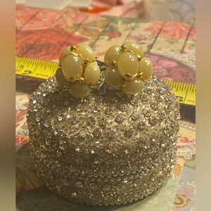 MCM Art Deco Clip on earrings signed Hong Kong